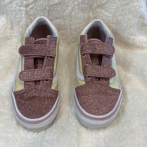 🥳Host Pick!!!🤩🤩🤩🤩😁Vans pink and yellow glitter kid girls size 2 US - Picture 6 of 9